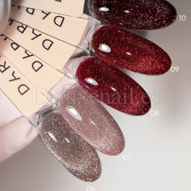 Gel Polish Night Cat 09 DARK, esmalte reflectante rojo, 6 ml