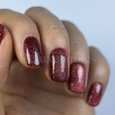 Gel Polish Night Cat 09 DARK, esmalte reflectante rojo, 6 ml