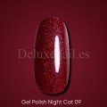 Gel Polish Night Cat 09 DARK, esmalte reflectante rojo, 6 ml