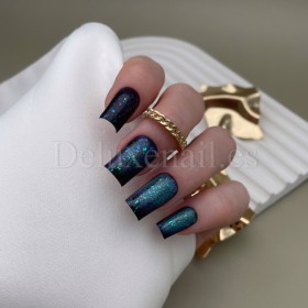 Mystery Cat 05 DE LA RO, esmalte permanente ojo de gato con trozos de foil multicolor, morado, 10 ml