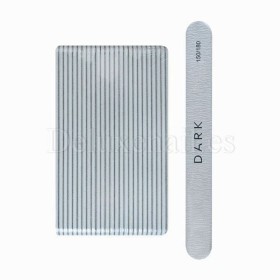 Kit de limas para uñas Dark, grano 150/180, 25 uds, forma recta, gris
