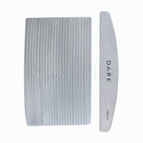 Kit de limas para uñas Dark, grano 150/180, 25 uds, forma media luna, gris