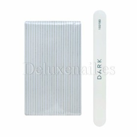 Kit de limas para uñas Dark, grano 150/180, 25 uds, forma recta, blanco