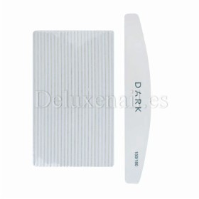 Kit de limas para uñas Dark, grano 150/180, 25 uds, forma media luna, blanco