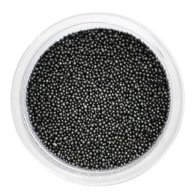 Microbolitas caviar metálicas, Negro, 0,6-0,8 mm