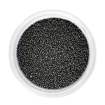 Microbolitas caviar metálicas, Negro, 0,6-0,8 mm