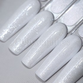 Top Silver DE LA RO, Top sin pegajosidad transparente con micro brillo plateado, 15 ml