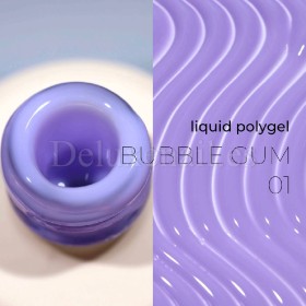 Liquid Polygel Bubble Gum 01 DE LA RO, polygel líquido de color lila pastel, 15 ml
