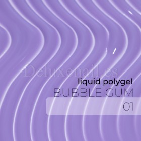 Liquid Polygel Bubble Gum 01 DE LA RO, polygel líquido de color violeta, 15 ml