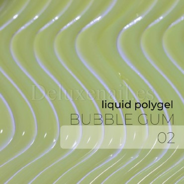 Liquid Polygel Bubble Gum 02 DE LA RO, polygel líquido de color verde claro, 15 ml
