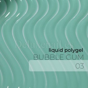 Liquid Polygel Bubble Gum 03 DE LA RO, polygel líquido de color turquesa, 15 ml