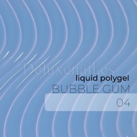 Liquid Polygel Bubble Gum 04 DE LA RO, polygel líquido de color azul, 15 ml