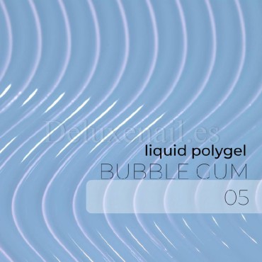 Liquid Polygel Bubble Gum 05 DE LA RO, polygel líquido de color azul cielo, 15 ml