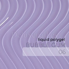 Liquid Polygel Bubble Gum 06 DE LA RO, polygel líquido de color lavanda pastel, 15 ml