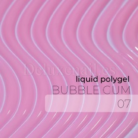 Liquid Polygel Bubble Gum 07 DE LA RO, polygel líquido de color rosa bebé frio, 15 ml