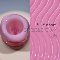 Liquid Polygel Bubble Gum 08 DE LA RO, polygel líquido de color rosa bebé cálido, 15 ml