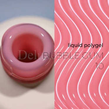 Liquid Polygel Bubble Gum 10 DE LA RO, polygel líquido de color coral pastel, 15 ml