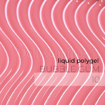 Liquid Polygel Bubble Gum 10 DE LA RO, polygel líquido de color coral pastel, 15 ml