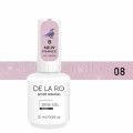 Base New France Shimmer 08 DE LA RO, base camuflaje, rosa con micro brillo, 15 ml