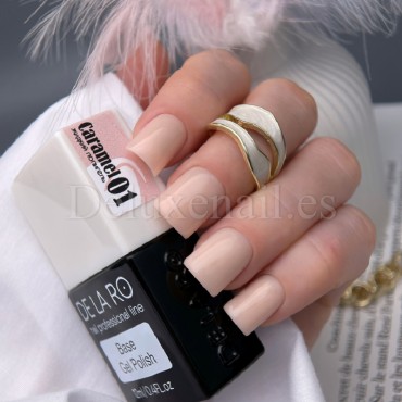 Liquid Polygel Caramel 01 DE LA RO, polygel líquido nude, 15 ml