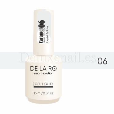 Liquid Polygel Caramel 06 DE LA RO, polygel líquido azul claro, 15 ml