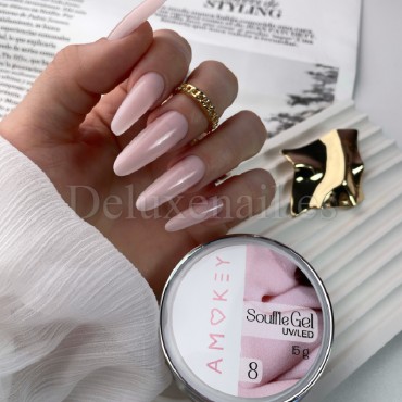 Souffle Gel 08 Amokey, gel constructor rosa claro, 30 ml