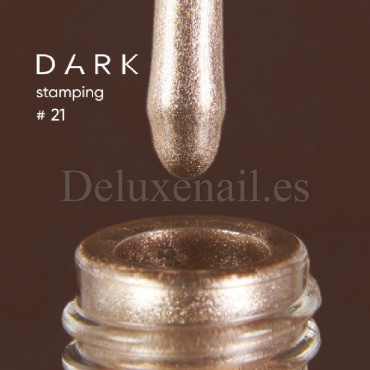 Esmalte Stamping Dark 21, Oro Blanco Metalizado, 10 ml