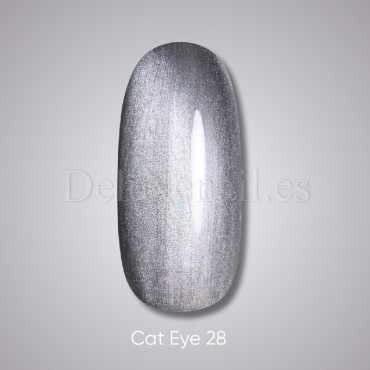 Gel Polish Cat Eye 28 DARK, esmalte semipermanente gris oscuro, 10 ml