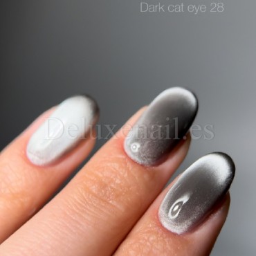 Gel Polish Cat Eye 28 DARK, esmalte semipermanente gris oscuro, 10 ml