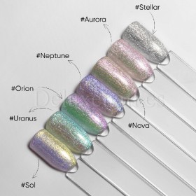 Gel Galactic Aurora Dark, gel para decoración de uñas, traslúcido con brillo, 5 gr