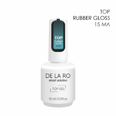 Top sin pegajosidad Rubber Gloss no wipe DE LA RO, 15 ml