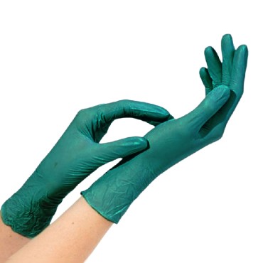 Guantes de nitrilo sin polvo Rubberex HQ 6.0 Gr, Talla M, Verde, 100 uds