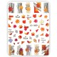 Pegatina adhesiva JO-1669, Hojas otoño, multicolor