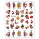 Pegatina adhesiva JO-2101, Hojas otoño, multicolor