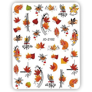 Pegatina adhesiva JO-2102, Hojas otoño, multicolor