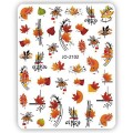 Pegatina adhesiva JO-2102, Hojas otoño, multicolor