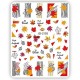 Pegatina adhesiva JO-2103, Hojas otoño, multicolor