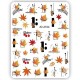 Pegatina adhesiva JO-2104, Hojas otoño, multicolor