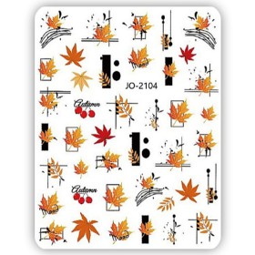 Pegatina adhesiva JO-2104, Hojas otoño, multicolor