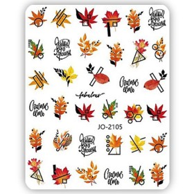 Pegatina adhesiva JO-2105, Hojas otoño, multicolor