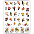Pegatina adhesiva JO-2106, Hojas otoño, multicolor