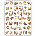 Pegatina adhesiva JO-2107, Hojas otoño, multicolor