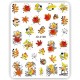 Pegatina adhesiva JO-2108, Hojas otoño, multicolor