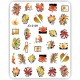 Pegatina adhesiva JO-2109, Hojas otoño, multicolor
