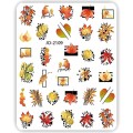 Pegatina adhesiva JO-2109, Hojas otoño, multicolor