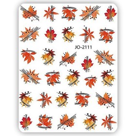 Pegatina adhesiva JO-2111, Hojas otoño, multicolor