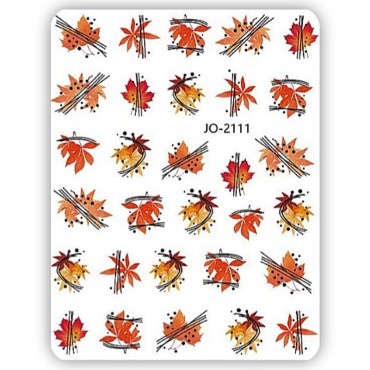 Pegatina adhesiva JO-2111, Hojas otoño, multicolor