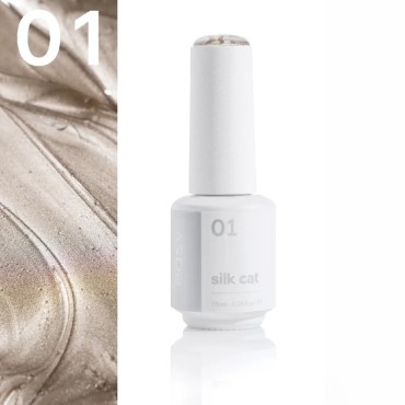 Esmalte permanente Silk Cat 01 Easy, Oro Blanco, 7,5 ml