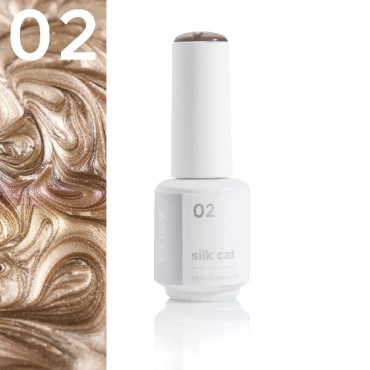 Esmalte permanente Silk Cat 02 Easy, Dorado, 7,5 ml