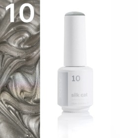 Esmalte permanente Silk Cat 10 Easy, Plata, 7,5 ml
